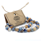 Set of 2 Gemstones Friendship Bracelets - Support - Sodalite & Picture Stone