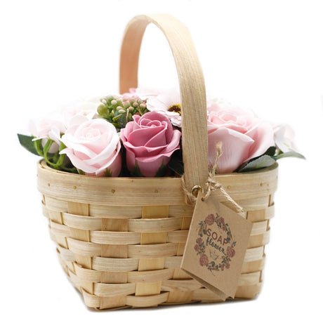 Large Pink Bouquet in Wicker Basket