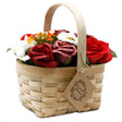 Large Red Bouquet in Wicker Basket