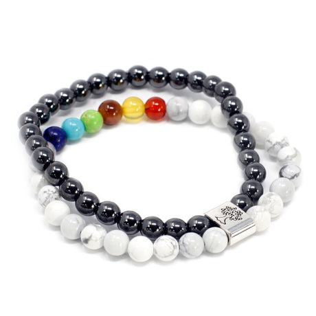 Magnetic Gemstone Bracelet - White Howlite Chakra