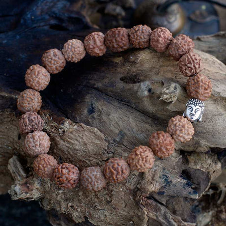 Rudraksha Buddah Bangle Mala - Natural