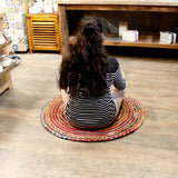 Round Jute and Recycled Cotton Rug - 90 cm