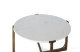 Giner and Colomer - Gold Metal Coffee Table With White Marble Top