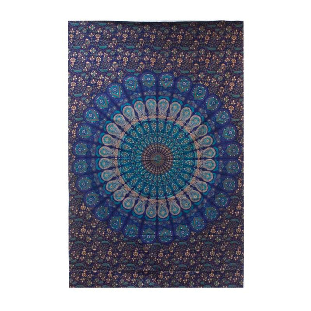 Single Cotton Bedspread + Wall Hanging - Classic Mandala