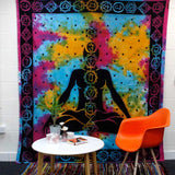 Double Cotton Bedspread + Wall Hanging - Chakra Buddha