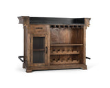 Giner and Colomer - Mango Wood & Granite Bar Counter With 1 Door, 1 Drawer