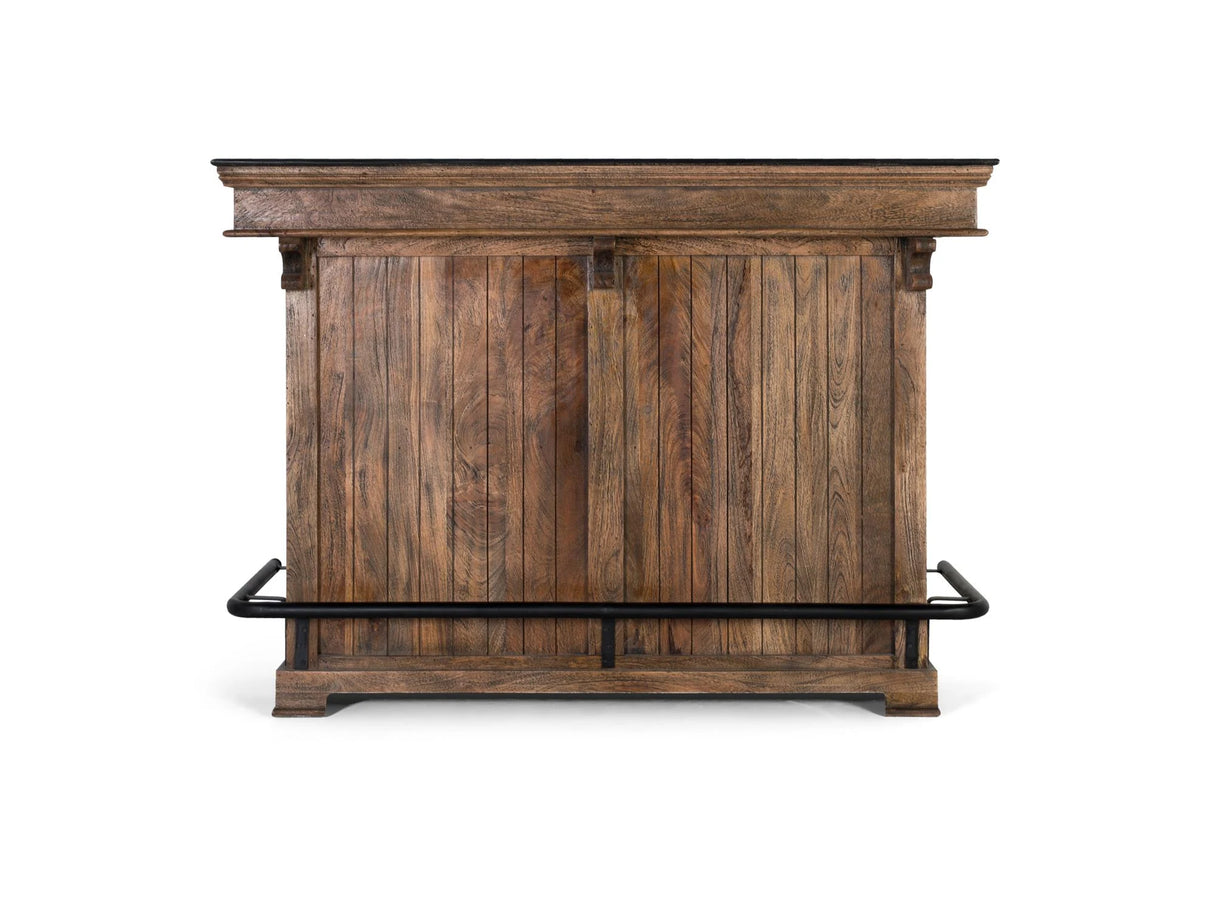 Giner and Colomer - Mango Wood & Granite Bar Counter With 1 Door, 1 Drawer