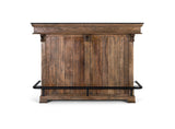 Giner and Colomer - Mango Wood & Granite Bar Counter With 1 Door, 1 Drawer