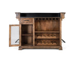Giner and Colomer - Mango Wood & Granite Bar Counter With 1 Door, 1 Drawer