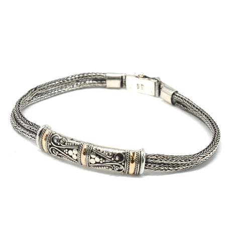 Silver & Gold Bracelet - Unisex Twin Chain