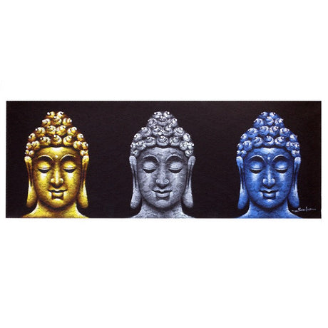 Buddha Painting - Three Heads Black