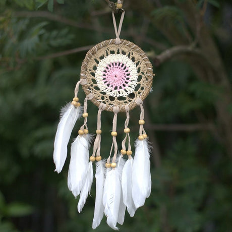 Pastel Pink Macramé Dream Catcher 12cm (asst colours)