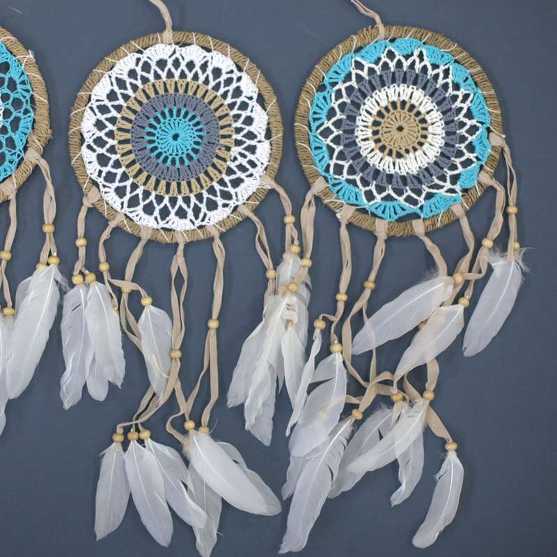 Pastel Blue Macramé Dream Catcher 16cm (asst colours)