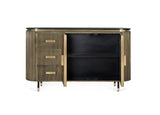 Giner and Colomer - Bronze-Covered Mango Wood Sideboard With 3 Drawers & 2 Doors