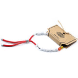 925 Silver Plated Gemstone Royal Red String Bracelet - White Howlite Chakra