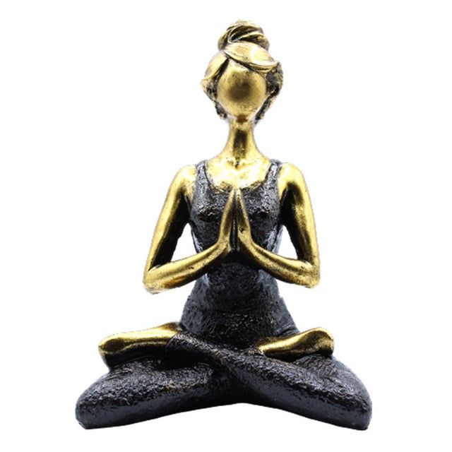 Yoga Lady Figure -  Bronze & Black 24cm