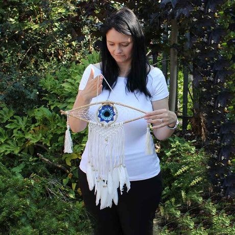 Protection Dream Catcher - Sm Macrame Evil Eye