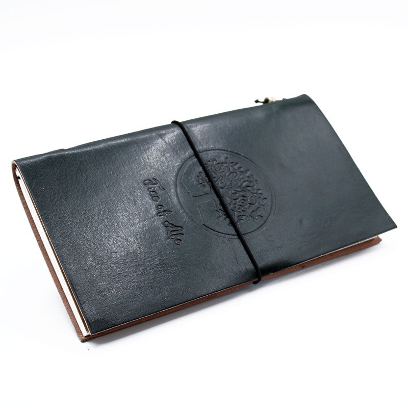 Handmade Leather Journal - Tree of Life - Green (80 pages)