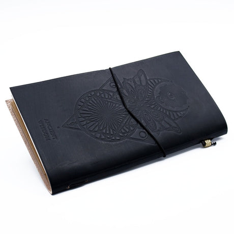 Handmade Leather Journal - My Book of Spells and other Thoughts - Black