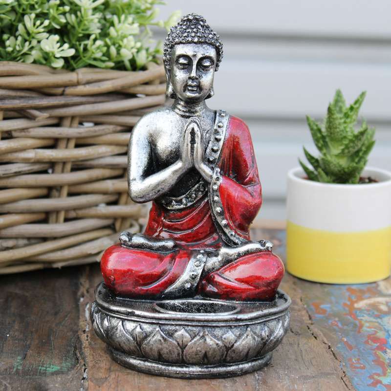 Buddha Candle Holder - Red - Medium