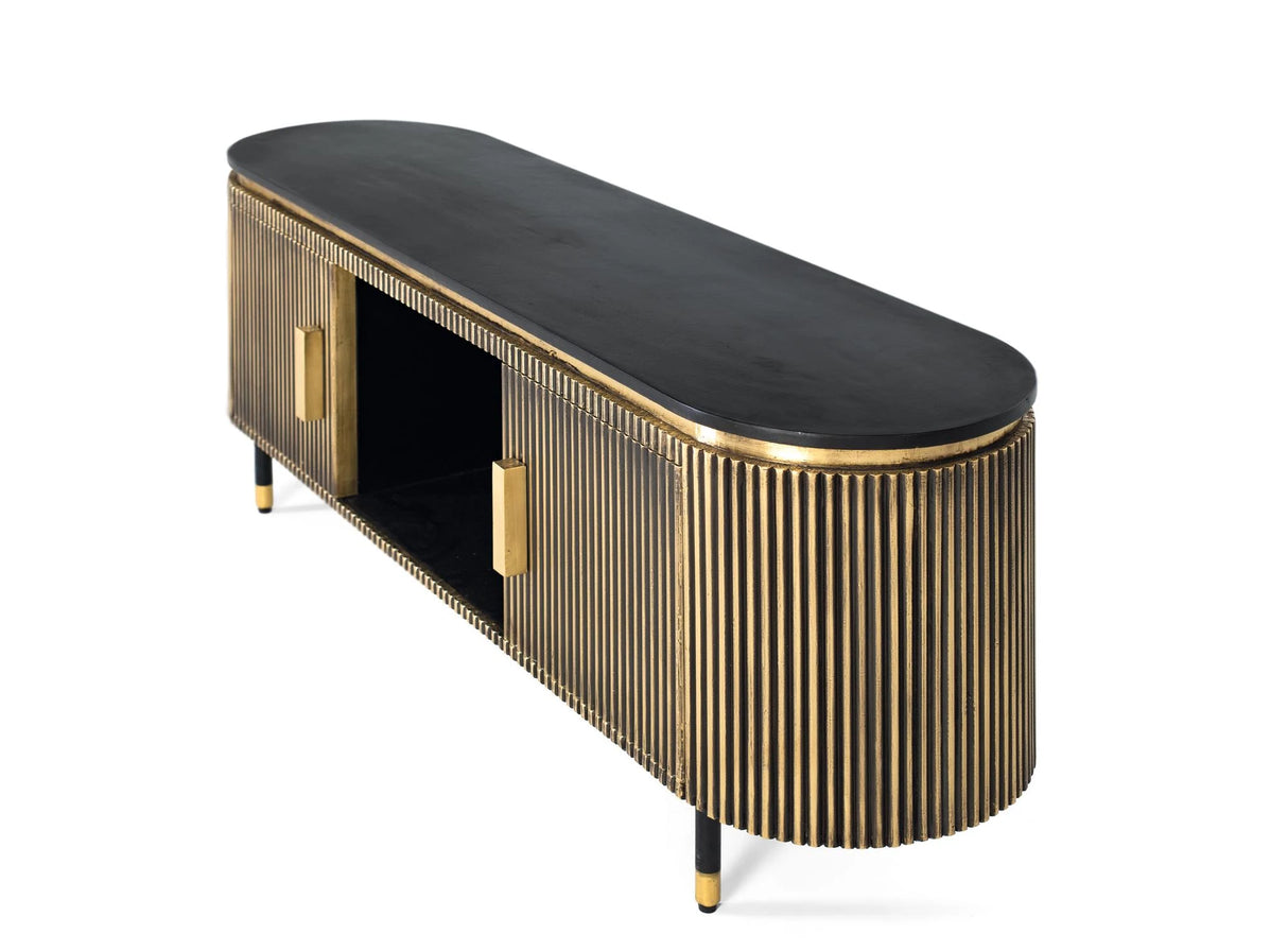 Giner and Colomer - Bronze-Finish Mango Wood TV Cabinet (2 Doors)