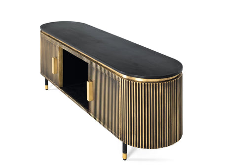 Giner and Colomer - Bronze-Finish Mango Wood TV Cabinet (2 Doors)