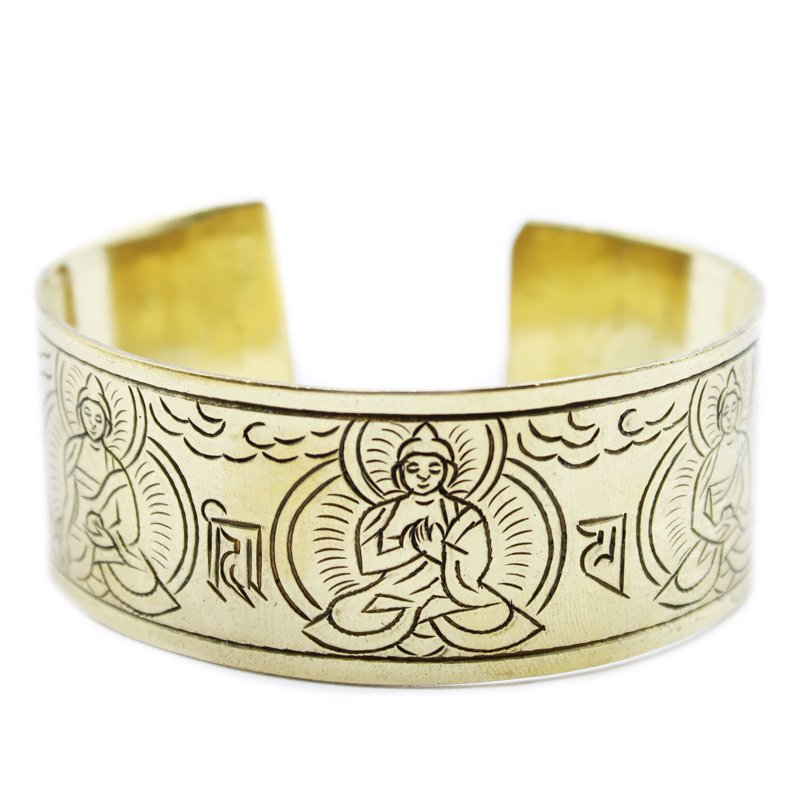 Brass Tibetan Bracelet - Five Buddha