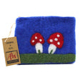 Natural Felt Zipper Pouch (asst) - Mystic Mushrooms