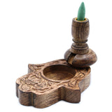 Sm Mango Wood Backflow Burner - Hamsa