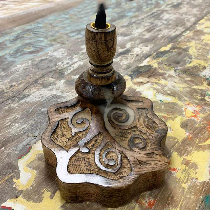 Sm Mango Wood Backflow Burner - Tree of Life