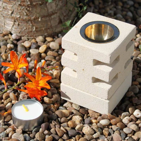 Stone Oil Burner - Abstract Cuts