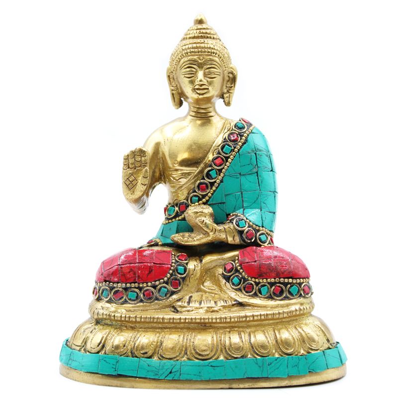 Brass Buddha Figure - Blessing - 15cm