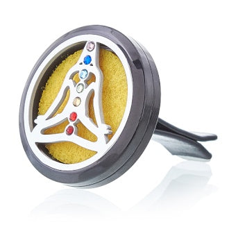 Car Diffuser Kit - Pewter Yoga Chakra - 30mm