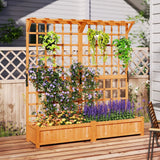 183 cm Tall Large Raised Garden Bed with Lattice Trellis Hanging Roof-Orange