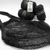Pure Cotton Mesh Bag - Black