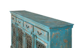 Giner and Colomer - Antique Green Mango Wood Sideboard With Iron Details