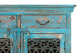 Giner and Colomer - Antique Green Mango Wood Sideboard With Iron Details