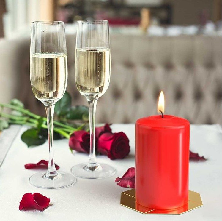 Set of 4 Pillar Candles  40x60mm - Red