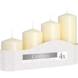 Set of 4 Pillar Candles  50mm (11/16/22/33H) - Ivory