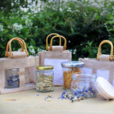 Two Jar Jute Gift Bag - Natural