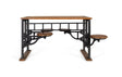 Giner and Colomer - Industrial Mango Wood & Iron Dining Table With 4 Tilting Seats