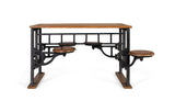 Giner and Colomer - Industrial Mango Wood & Iron Dining Table With 4 Tilting Seats