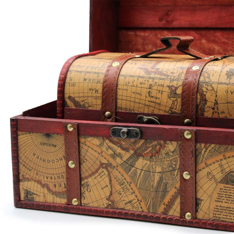 Old Map Chest - Set of 3