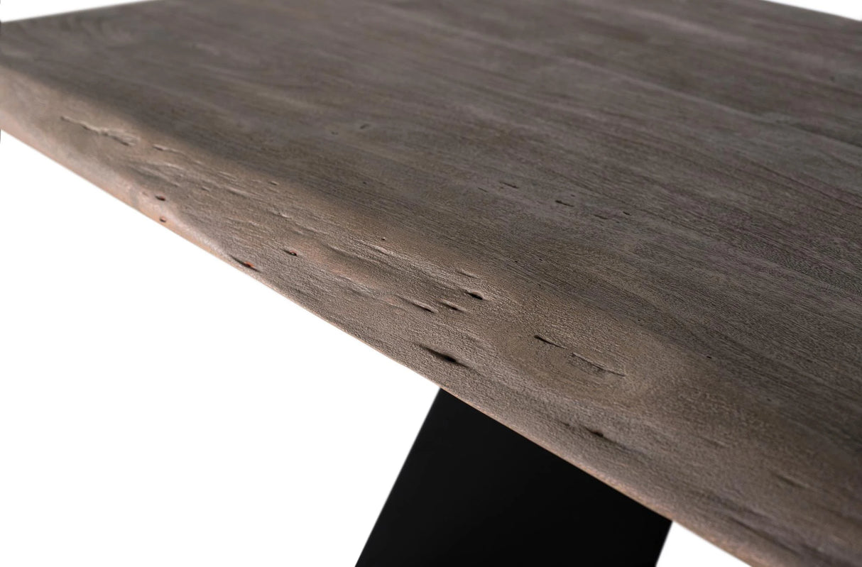 Giner and Colomer - Acacia & Metal Dining Table With Sandblasted Finish (200 cm)