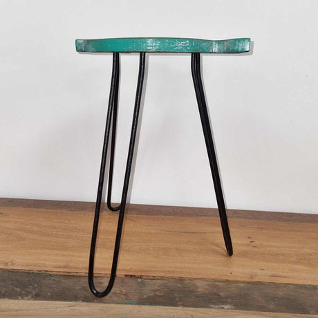 Albasia Wood Fish Stand - Turquoise