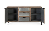 Giner and Colomer - Sandblasted Acacia Wood Sideboard With Stone Veneer Finish