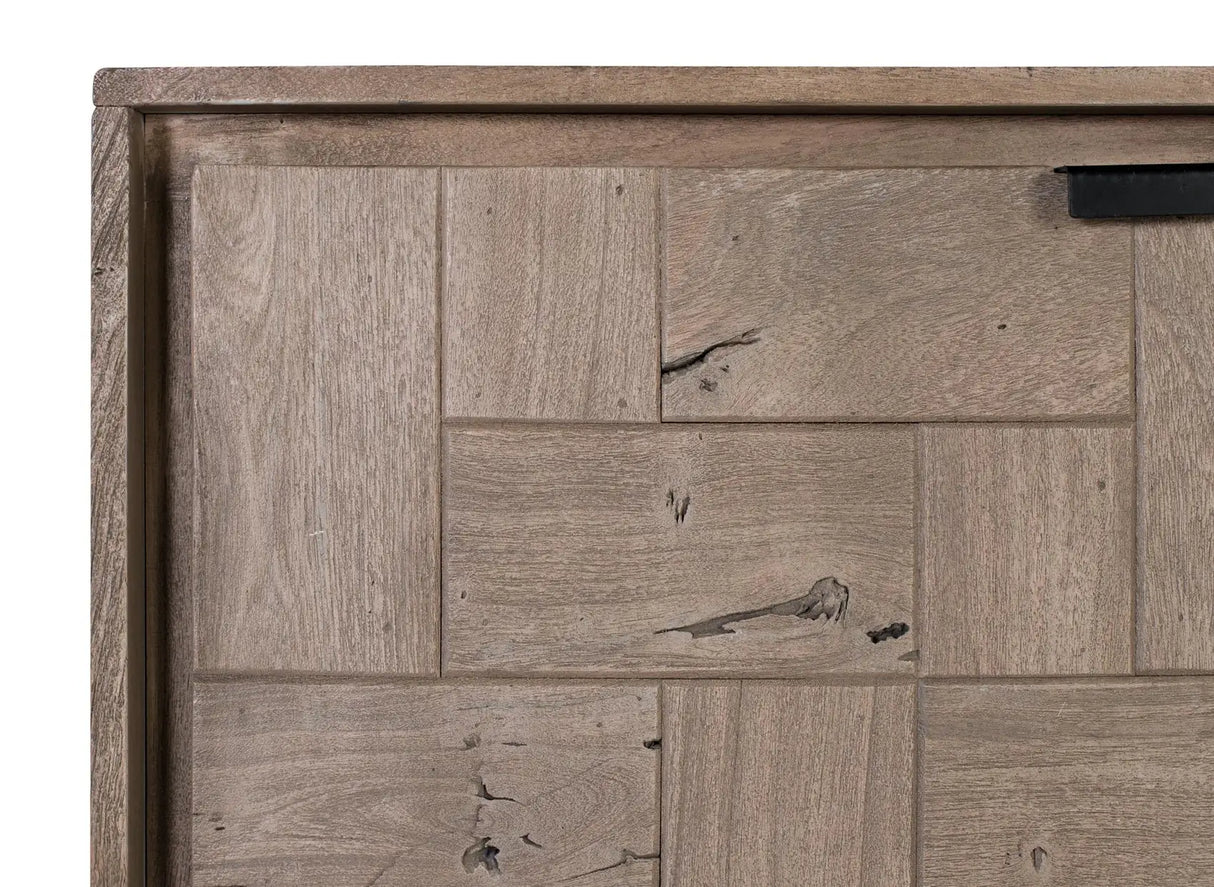 Giner and Colomer - Sandblasted Acacia Wood Sideboard With Stone Veneer Finish