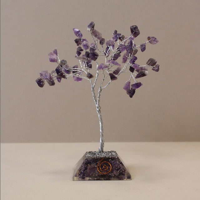 Gemstone Tree with Organite Base - 80 Stone - Amethyst