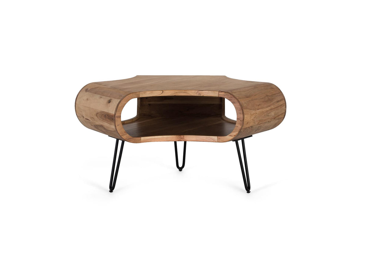 Giner and Colomer - Acacia Wood & Metal Coffee Table With Magazine Rack