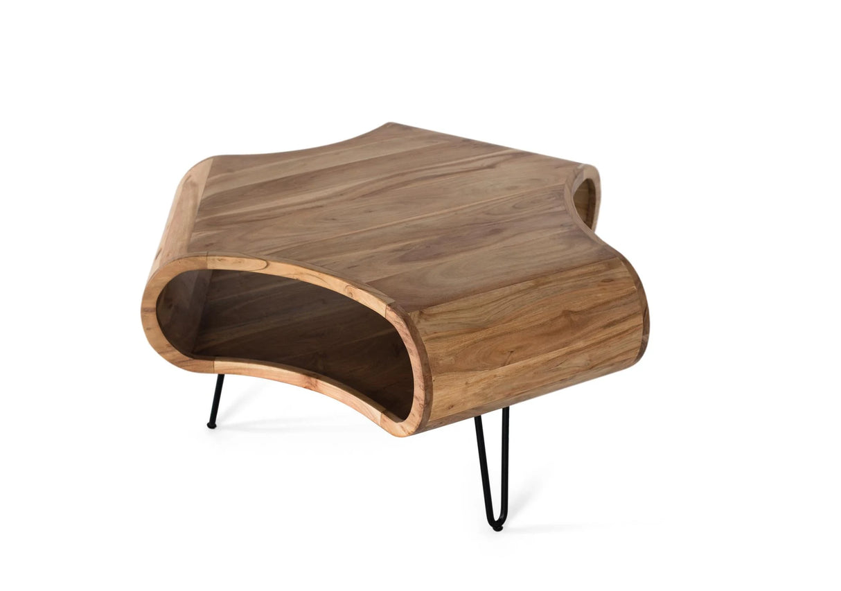Giner and Colomer - Acacia Wood & Metal Coffee Table With Magazine Rack